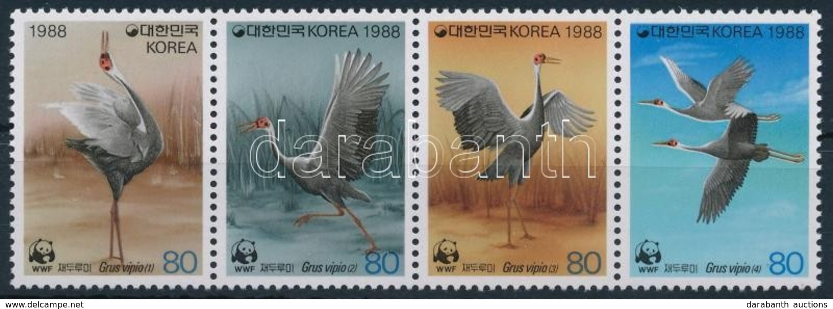 ** 1988 WWF Daru Négyescsík,
WWF Cranes Stripe Of 4
Mi 1553-1556 - Other & Unclassified