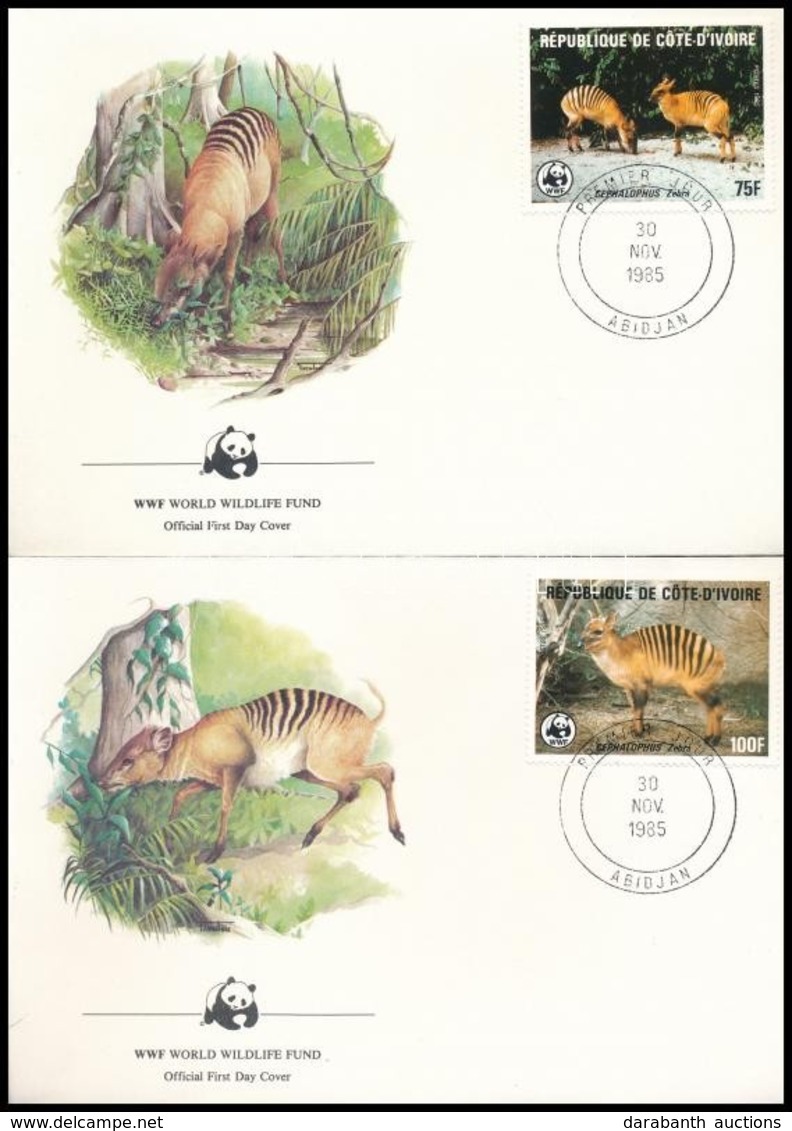 1985 WW; Zebra-bóbitásantilop Sor Mi 881-884 4 Db FDC-n - Andere & Zonder Classificatie