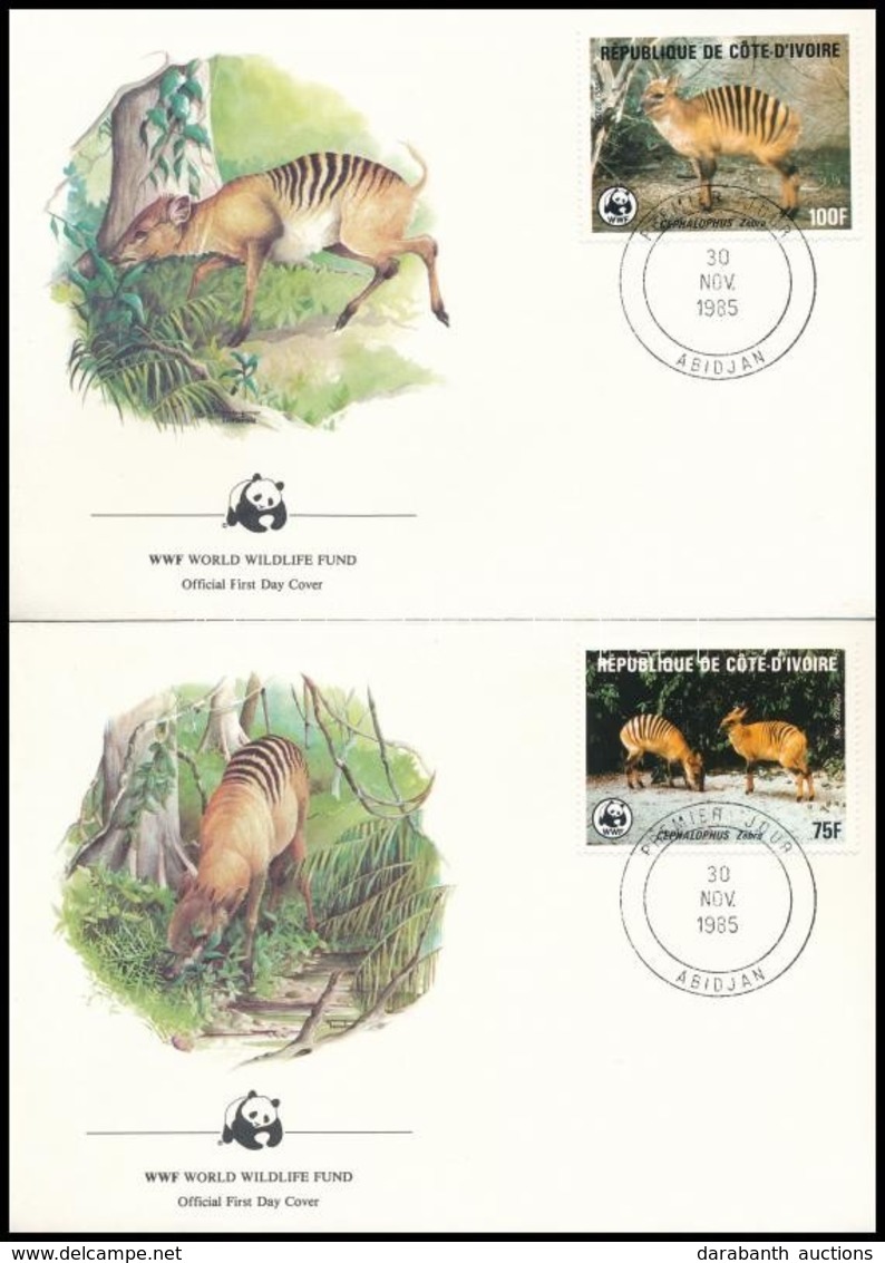 1985 WW; Zebra-bóbitásantilop Sor Mi 881-884 4 Db FDC-n - Autres & Non Classés