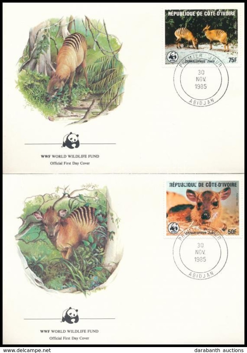 1985 WW; Zebra-bóbitásantilop Sor Mi 881-884 4 Db FDC-n - Other & Unclassified