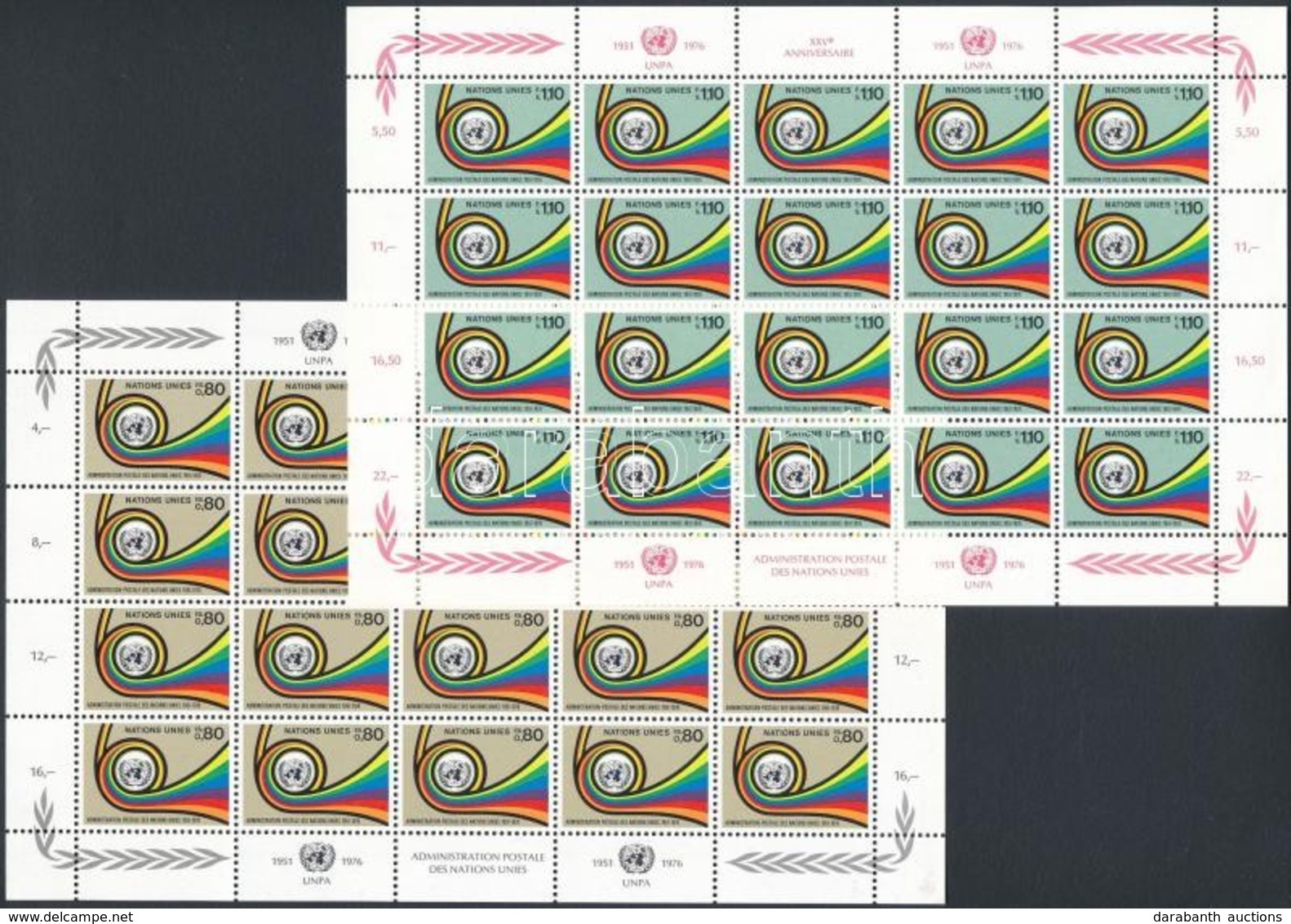 ** 1976 ENSZ Kisívsor Mi 60-61 - Andere & Zonder Classificatie