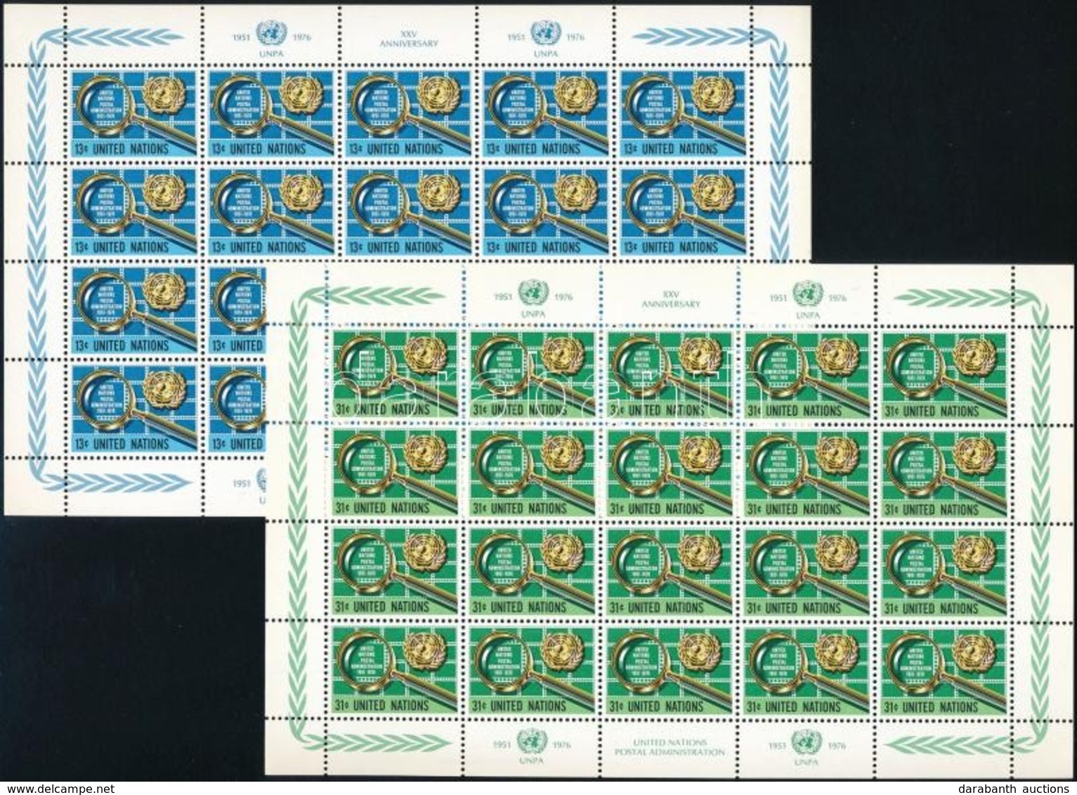 ** 1976 25 éves Az ENSZ Kisívsor Mi 299-300 - Other & Unclassified