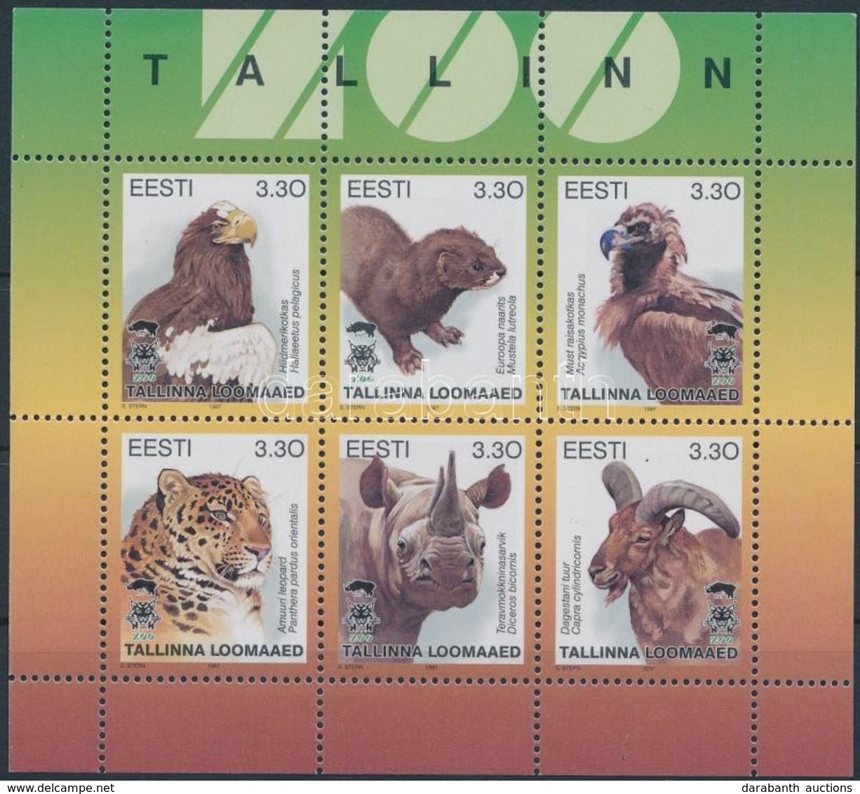 ** 1997 Állatok Kisív,
Animals Mini Sheet
Mi 294-299 - Otros & Sin Clasificación