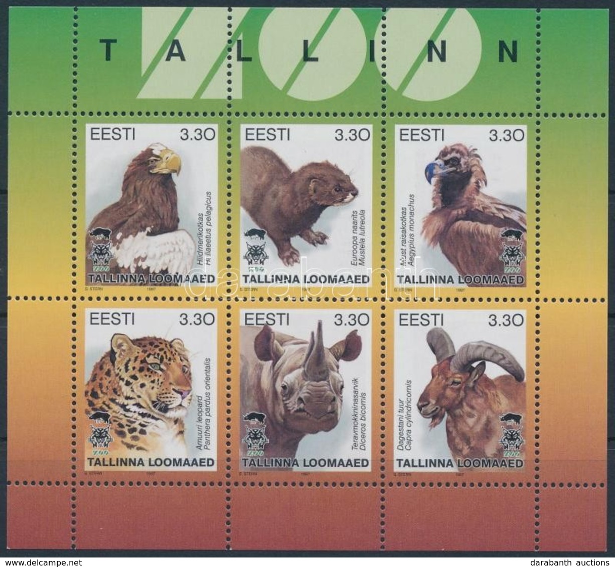 ** 1997 Állatok Kisív,
Animals Mini Sheet
Mi 294-299 - Andere & Zonder Classificatie