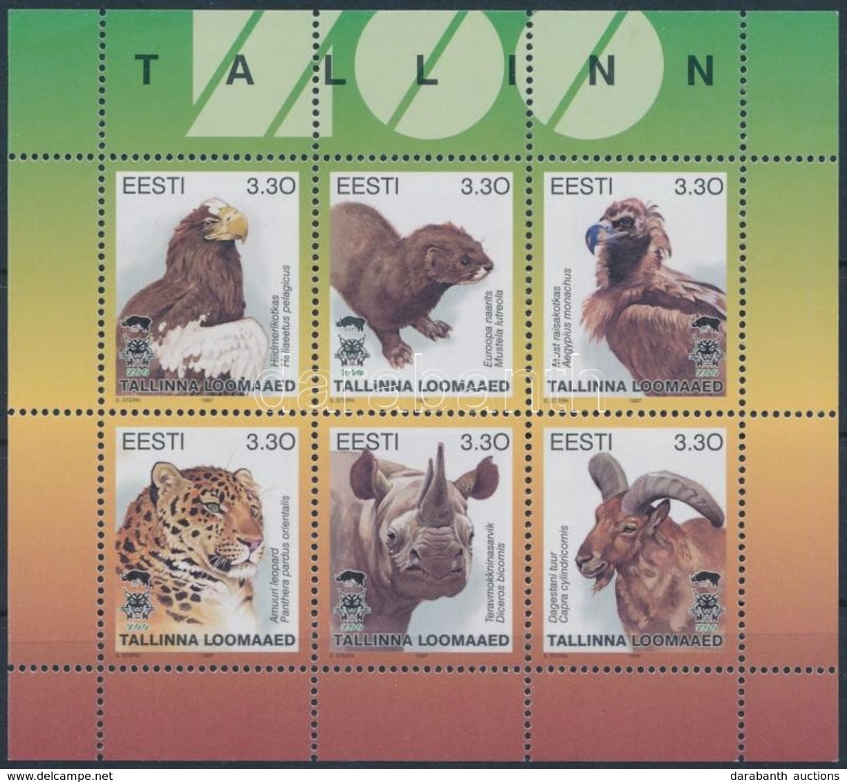 ** 1997 Állatok Kisív,
Animals Mini Sheet
Mi 294-299 - Andere & Zonder Classificatie