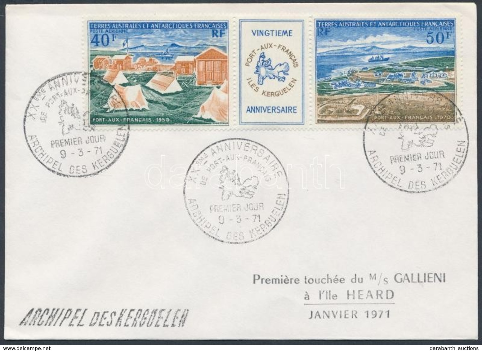 1971 Port-aux-Francais Hármascsík Mi 65-66 FDC - Sonstige & Ohne Zuordnung