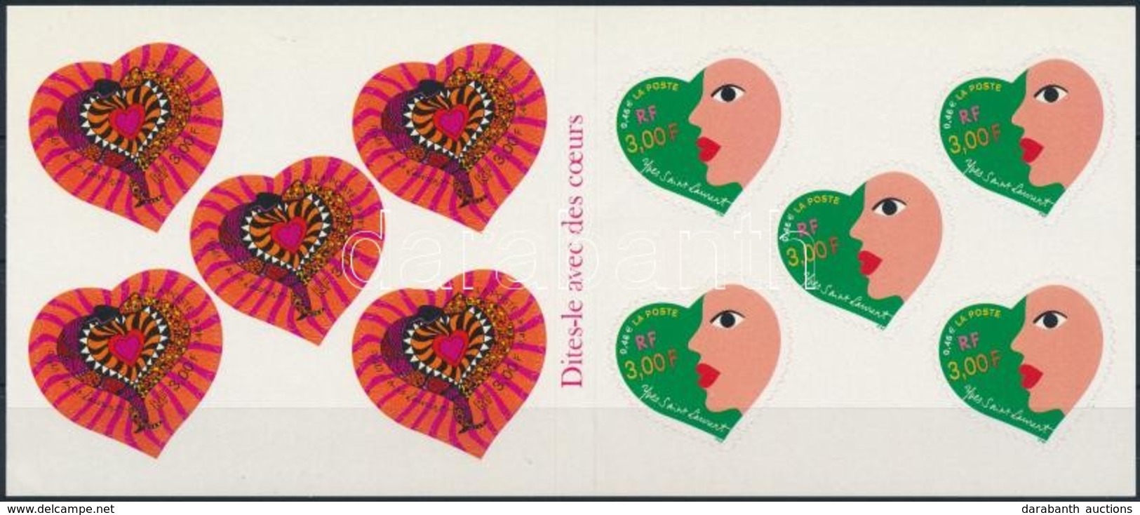 ** 2000 Valentin Nap öntapadós Bélyegfüzet,
Valentine's Day Self-adhesive Stamp-booklet
Mi 3438-3439 - Andere & Zonder Classificatie