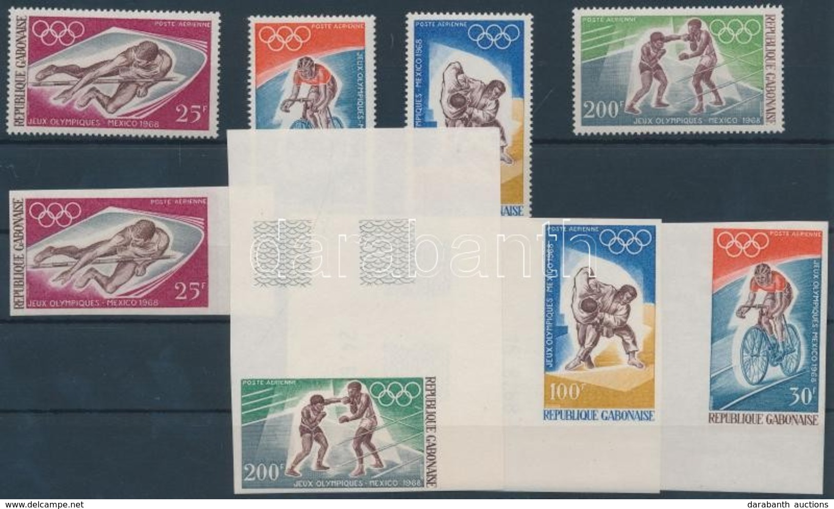 ** 1968 Nyári Olimpia Fogazott és Vágott Sor Mi 308-311 A, B - Sonstige & Ohne Zuordnung