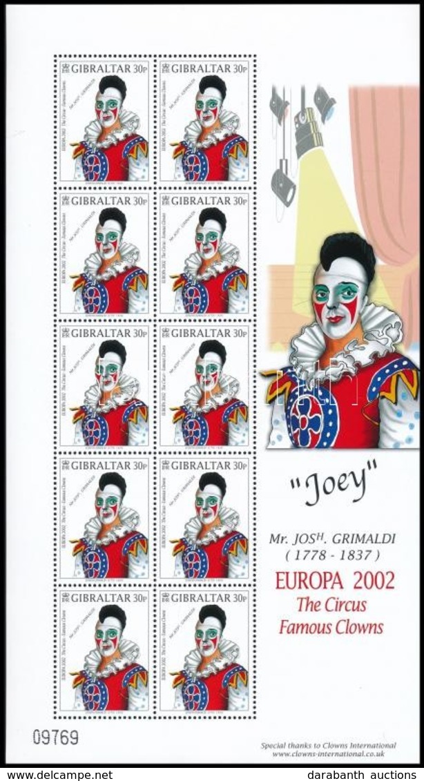 ** 2002 Európa CEPT: Bohócok Kisív Sor Mi 1002-1005 - Sonstige & Ohne Zuordnung