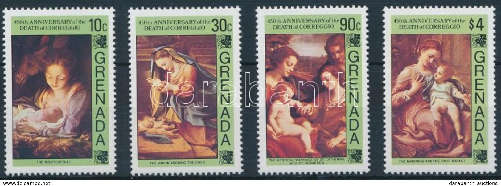 ** 1984 Correggio Festmény Sor,
Correggio Painting Set
Mi 1312-1315 - Otros & Sin Clasificación