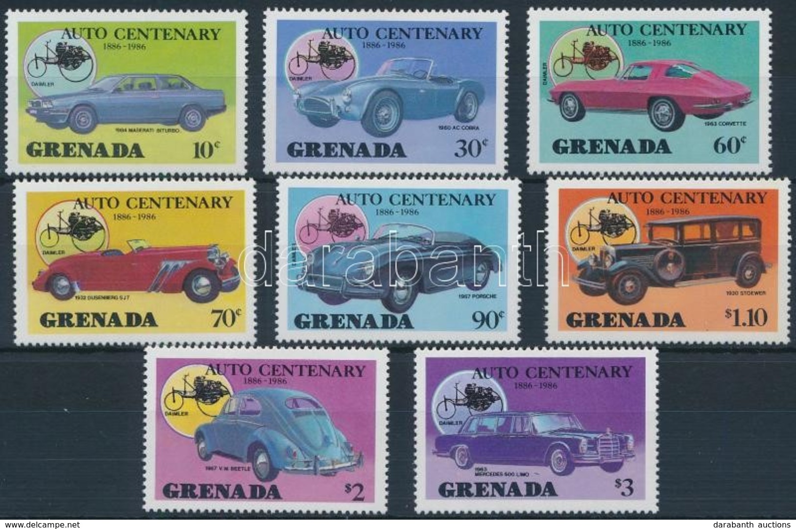 ** 1986 Autó Sor,
Car Set
Mi 1528-1535 - Sonstige & Ohne Zuordnung