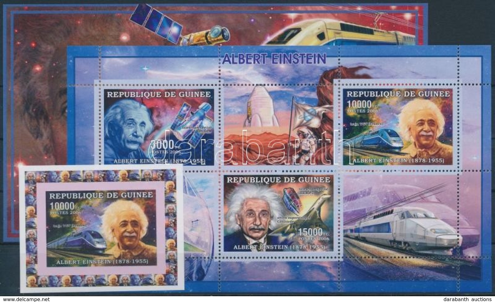 ** 2004 Albert Einstein Vágott érték Mi 4288 + Fogazott Kisív 4287-4289 + Fogazott Blokk 992 - Andere & Zonder Classificatie