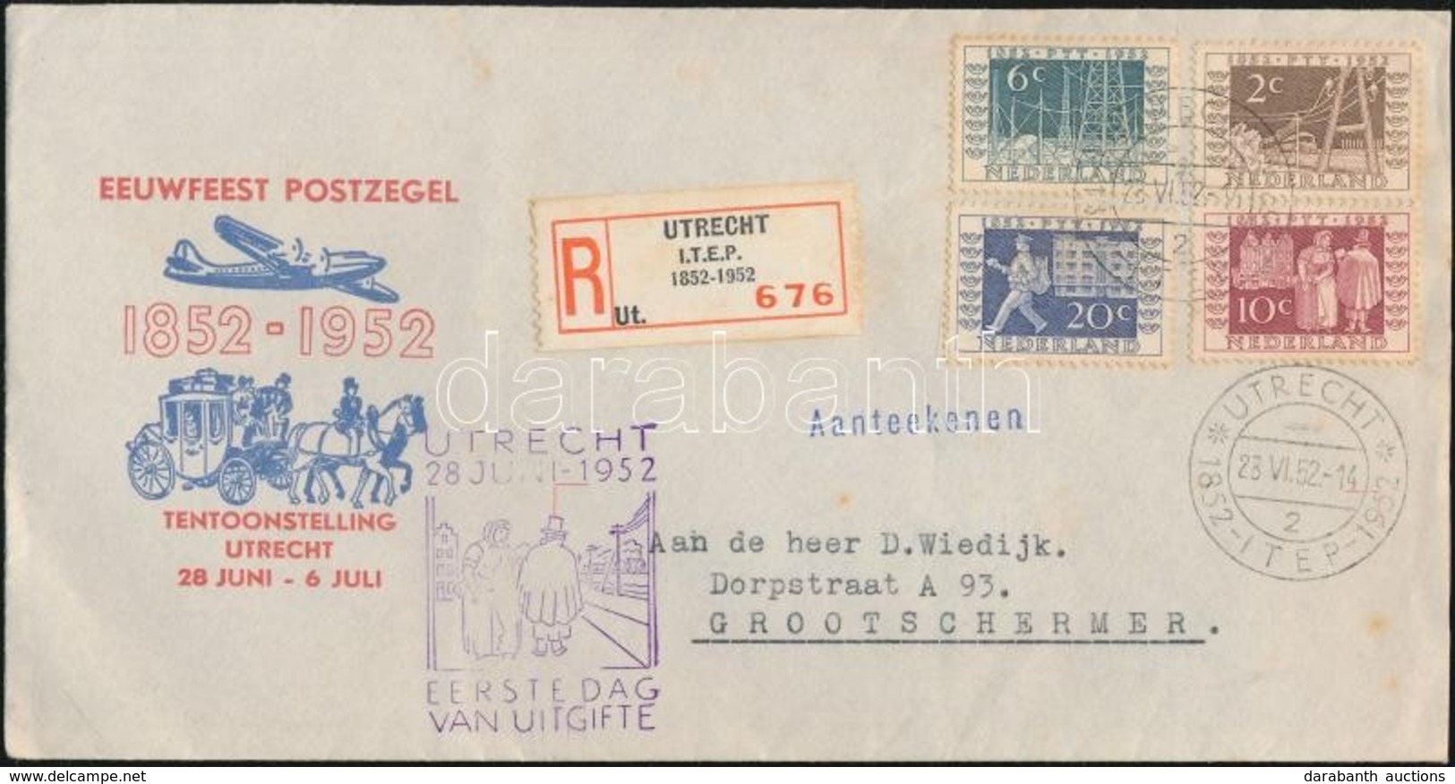 1952 ITEP Bélyegkiállítás Mi 597-600 Ajánlott FDC (patina) - Autres & Non Classés