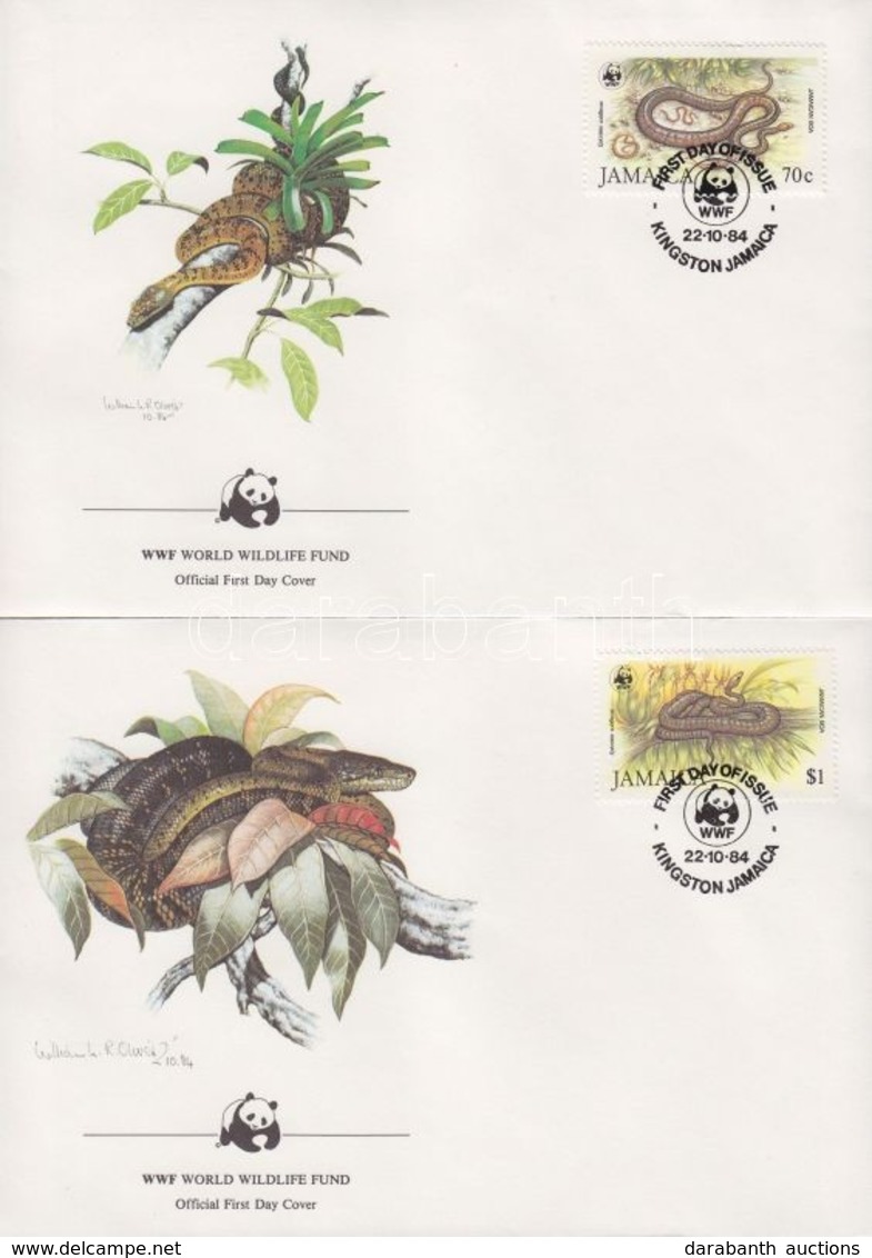 1984 WWF Kígyó Sor Mi 591 I - 594 I 4 FDC-n - Autres & Non Classés