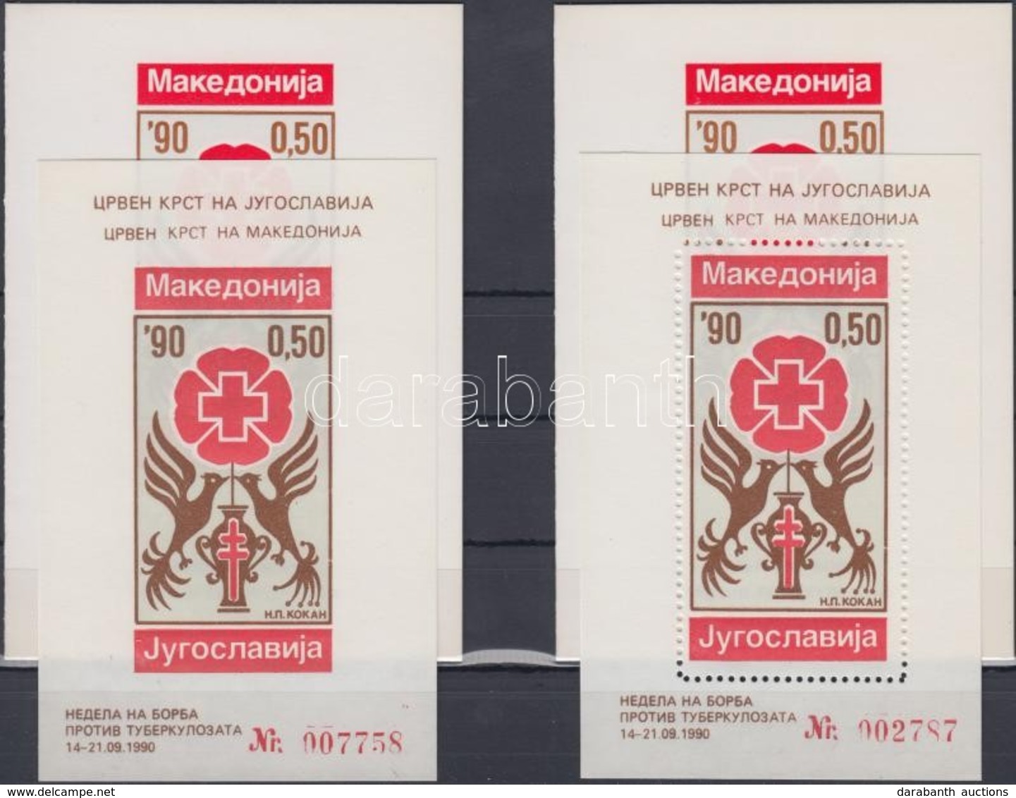 ** 1990 Kényszerfelár Bélyeg: Tuberkulózis Elleni Kampány Mi 191 Fogazott és Vágott De Luxe Blokk Díszborítóval - Sonstige & Ohne Zuordnung