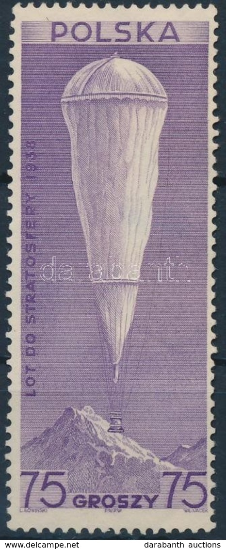 ** 1938 Sztratoszféraballon Blokkból Kitépett Bélyeg Mi 329 - Andere & Zonder Classificatie