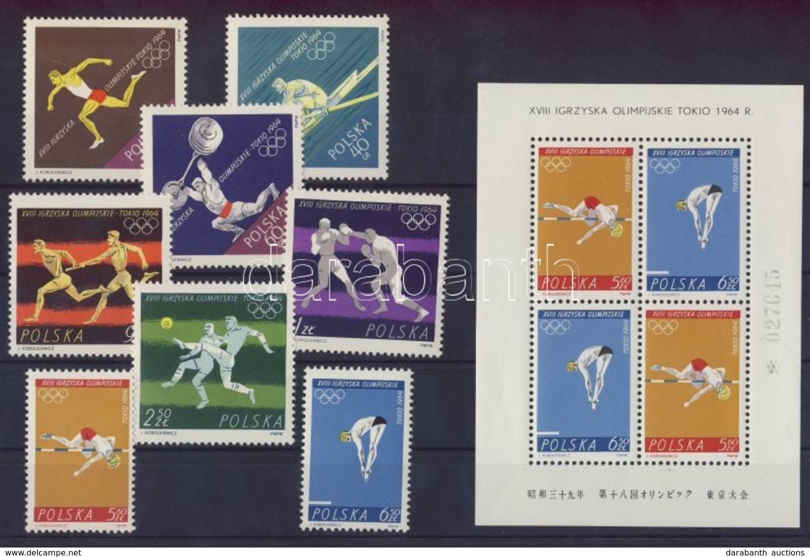 ** 1964 Tokioi Olimpia Mi 1514-1521+blokk 34 - Andere & Zonder Classificatie