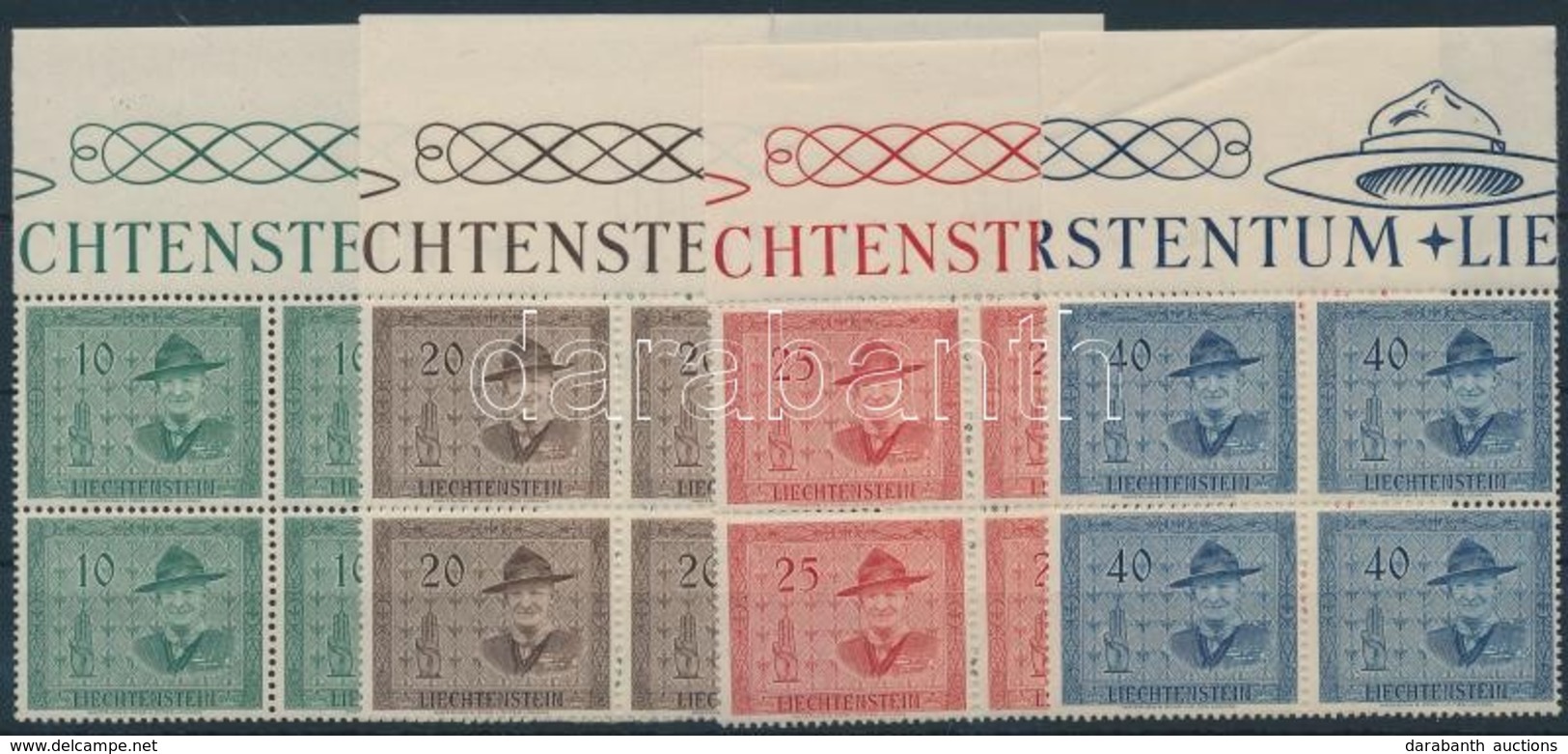 ** 1953 Nemzetközi Cserkész Találkozó Sor ívszéli 4-es Tömbökben Mi 315-318 - Andere & Zonder Classificatie