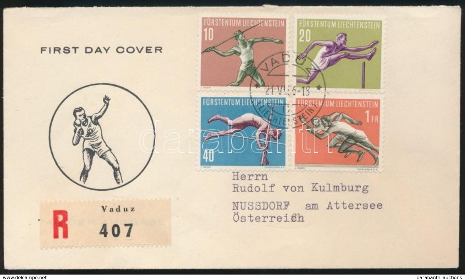 1956 Sport Sor Ajánlott FDC-n Mi 342-345 - Sonstige & Ohne Zuordnung