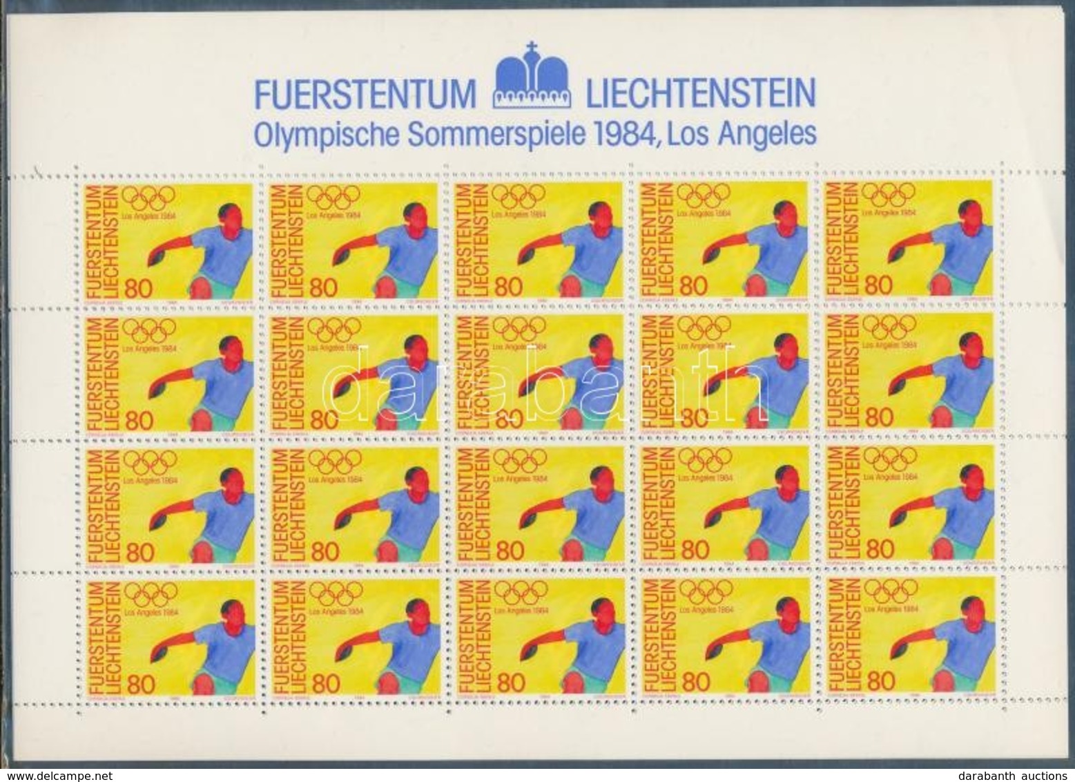 ** 1984 Nyári Olimpia Kisív Sor Mi 846-848 (kisívek Bal Felső Sarka Megtört) - Andere & Zonder Classificatie