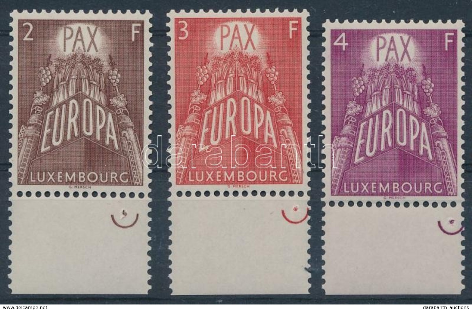 * 1957 Europa CEPT ívszéli Sor Mi 572-574 - Andere & Zonder Classificatie