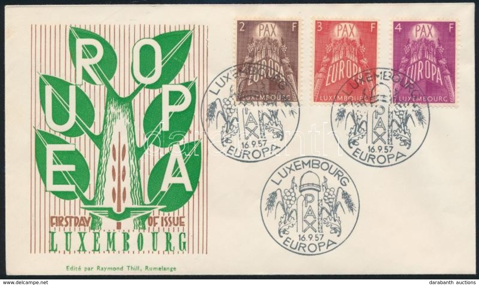 1957 Europa CEPT Sor Mi 572-574 FDC - Sonstige & Ohne Zuordnung