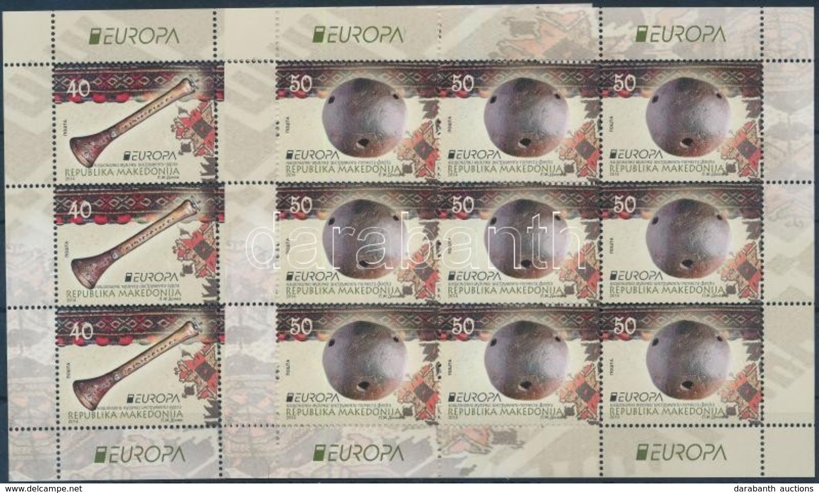 ** 2014 Europa CEPT Hangszerek Kisívpár Mi 694-695 - Other & Unclassified