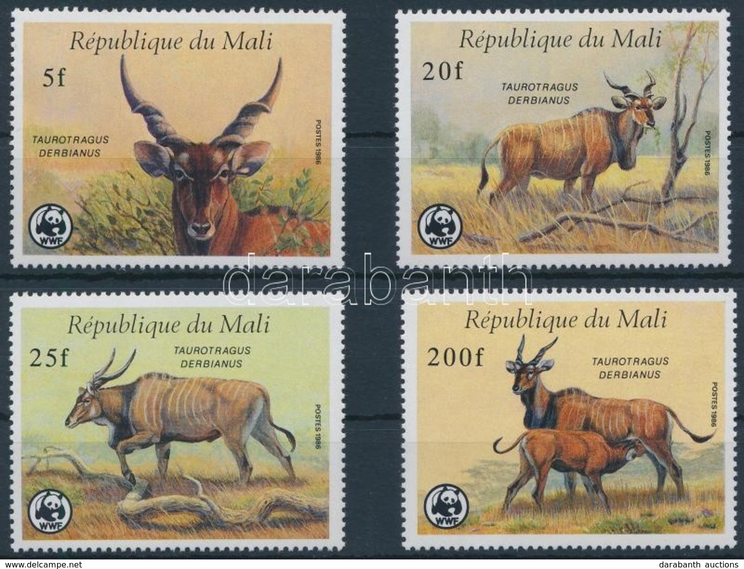 ** 1986 WWF Óriás Jávorantilop Sor,
WWF Giant Eland Set
Mi 1078-1081 - Andere & Zonder Classificatie