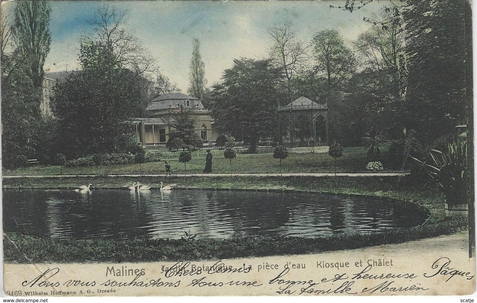 Malines.   -    Jardin Botanique.   -   La Pièce D'eau  -   Kiosque Et Châlet.   -   1907   Naar   Bertrix - Mechelen