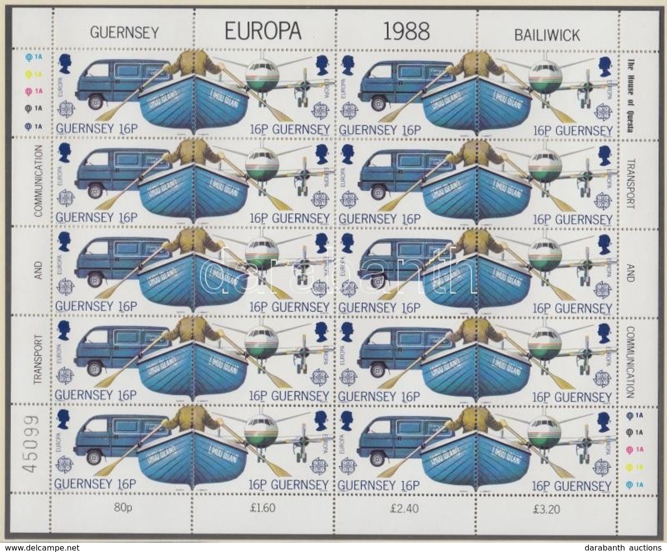 ** 1988 Europa CEPT Szállítási és Hírközlési Eszközök Kisív Sor Mi 417-420 - Andere & Zonder Classificatie