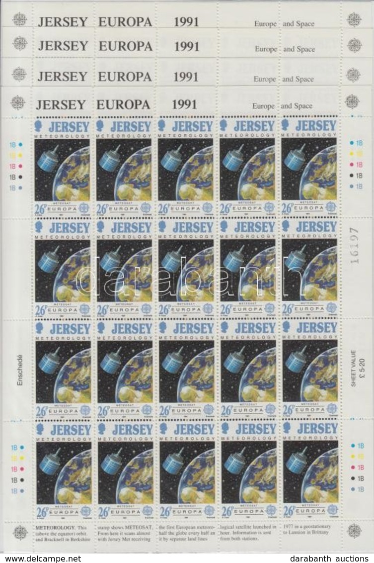 ** 1991 Europa CEPT, űrkutatás Kisívsor Mi 539-542 - Autres & Non Classés