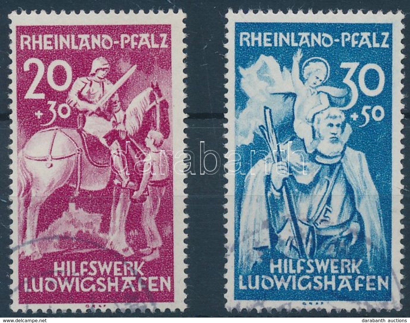 O Rheinland 1948 Ludwigshafen Segélyszervezet Sor Mi 30-31 II - Sonstige & Ohne Zuordnung