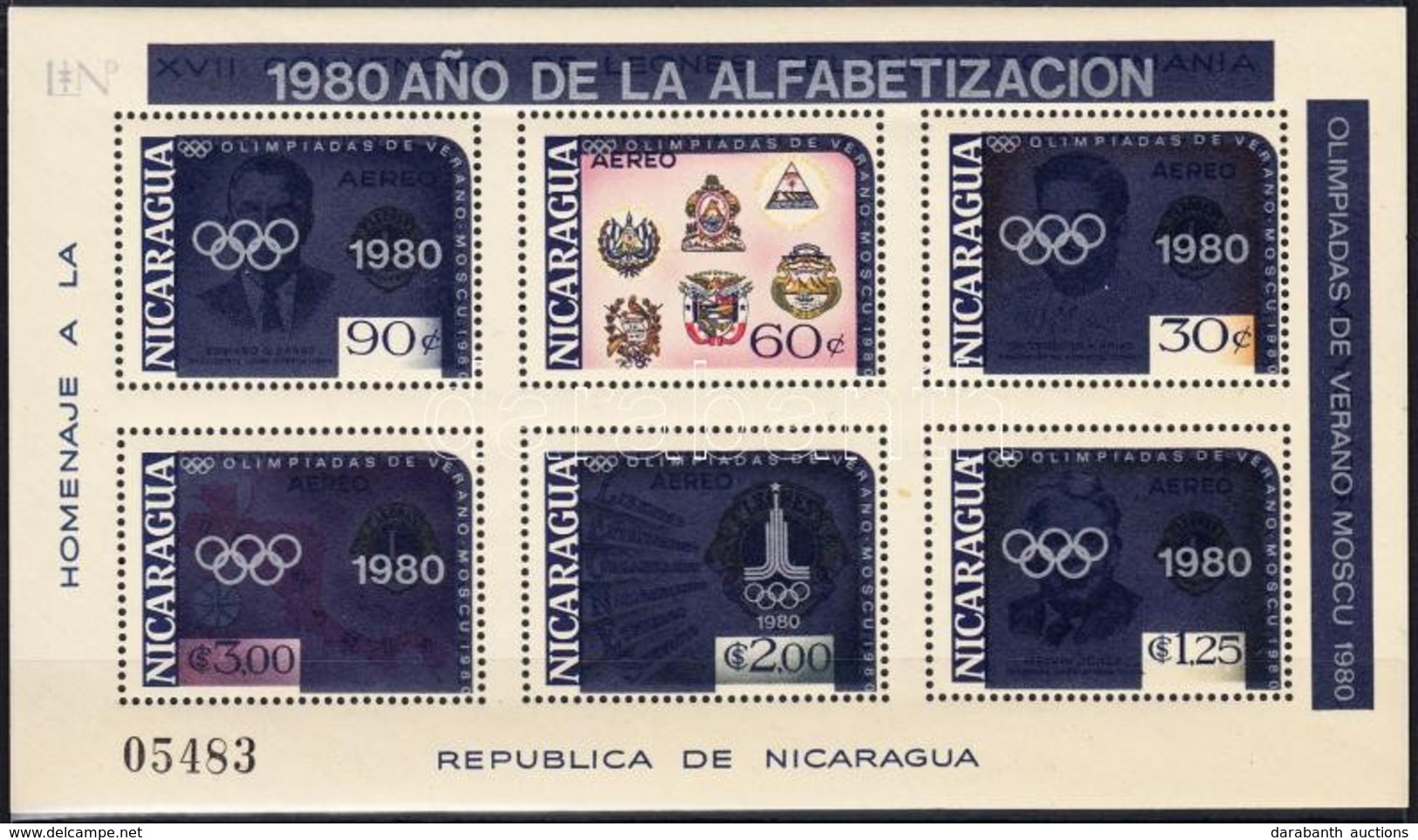 ** 1980 Nyári Olimpia Blokk Mi 125 - Autres & Non Classés