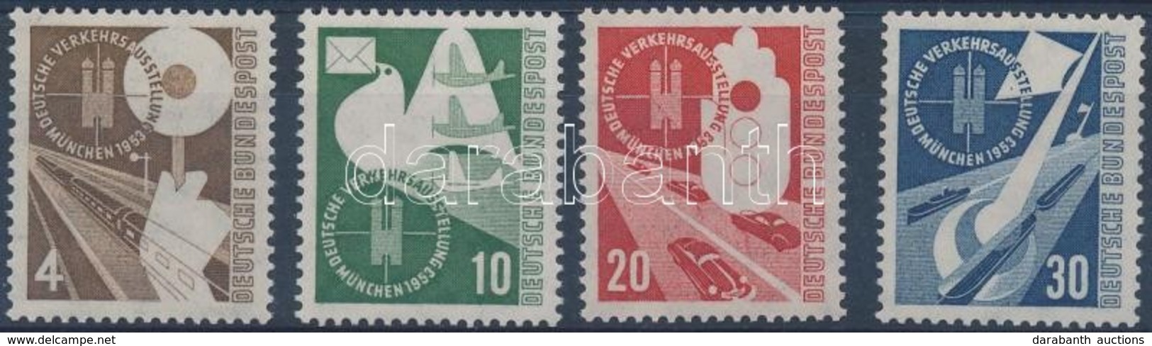 ** 1953 Német Közlekedési Kiállítás München Sor Mi 167-170 (167 Halvány ívszínátnyomat) - Other & Unclassified