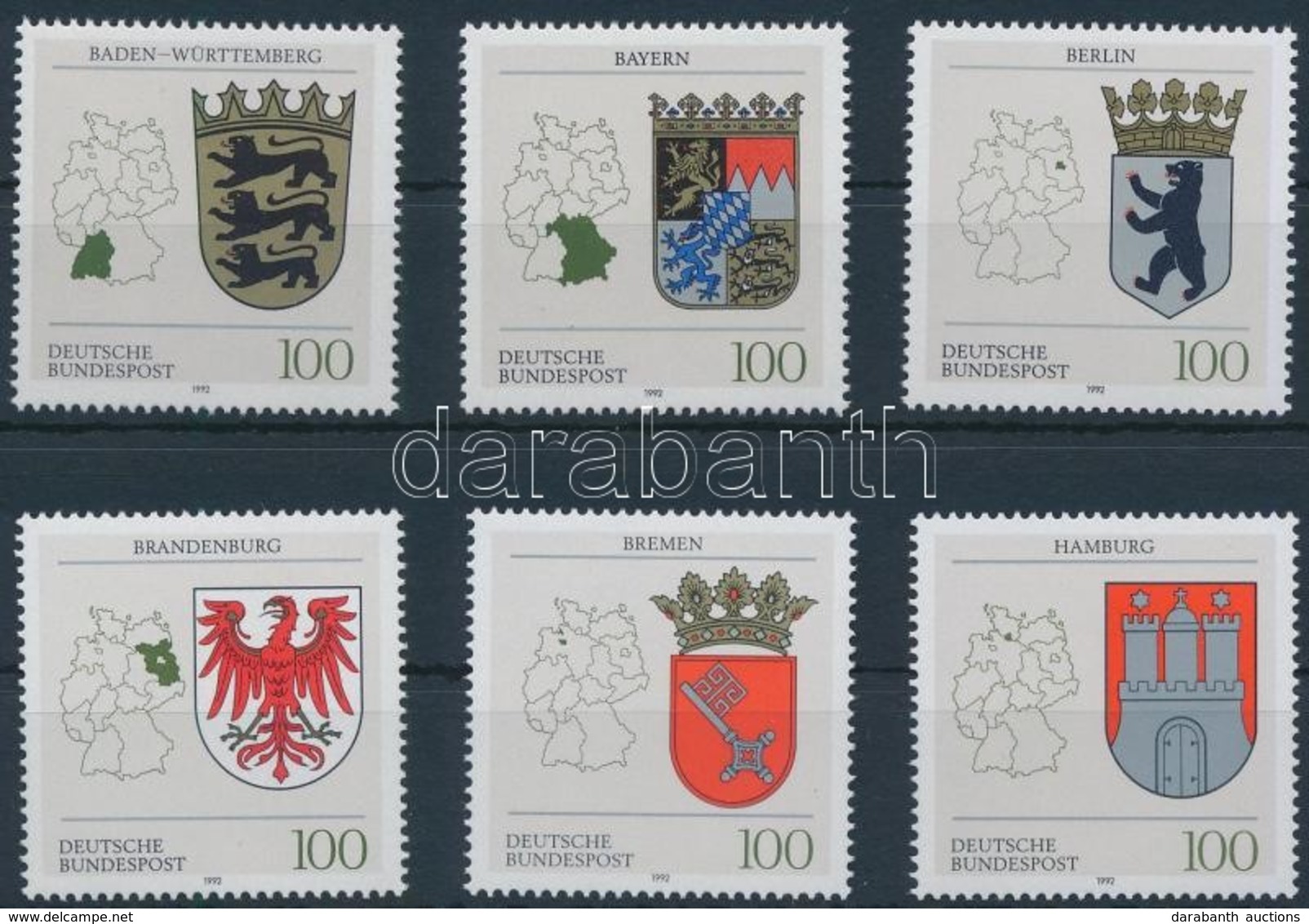 ** 1992 Címerek Sor,
Coat Of Arms Set
Mi 1586-1591 - Andere & Zonder Classificatie