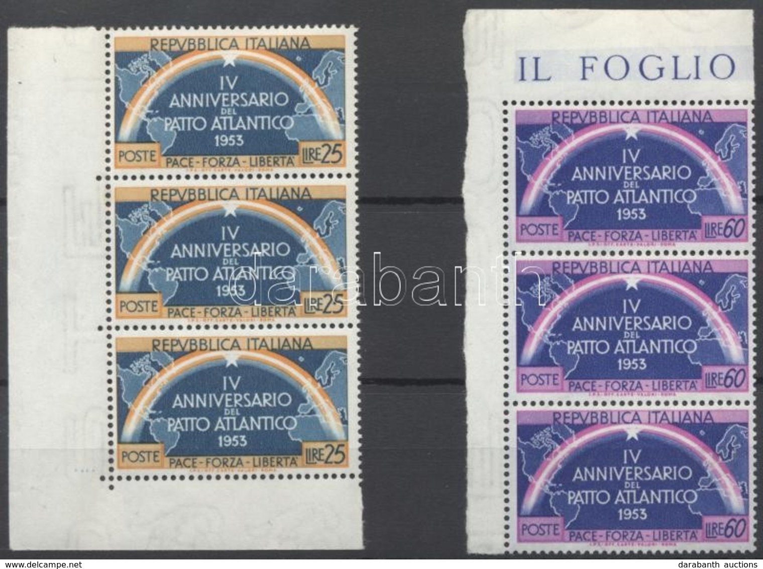 ** 1953 4 éves A NATO ívsarki Sor Hármas Csíkban Mi 896-897 - Andere & Zonder Classificatie