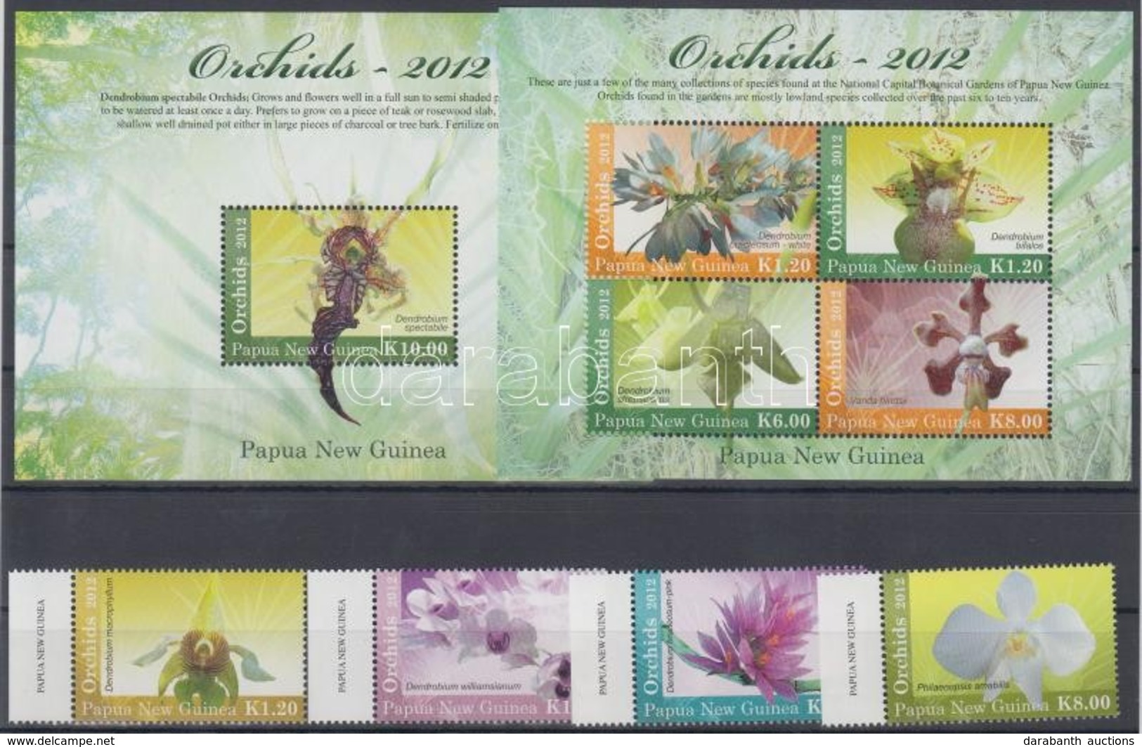 ** 2012 Orchideák Sor Mi 1815-1818 + Kisív Mi 1819-1822 + Blokk Mi 154 - Andere & Zonder Classificatie