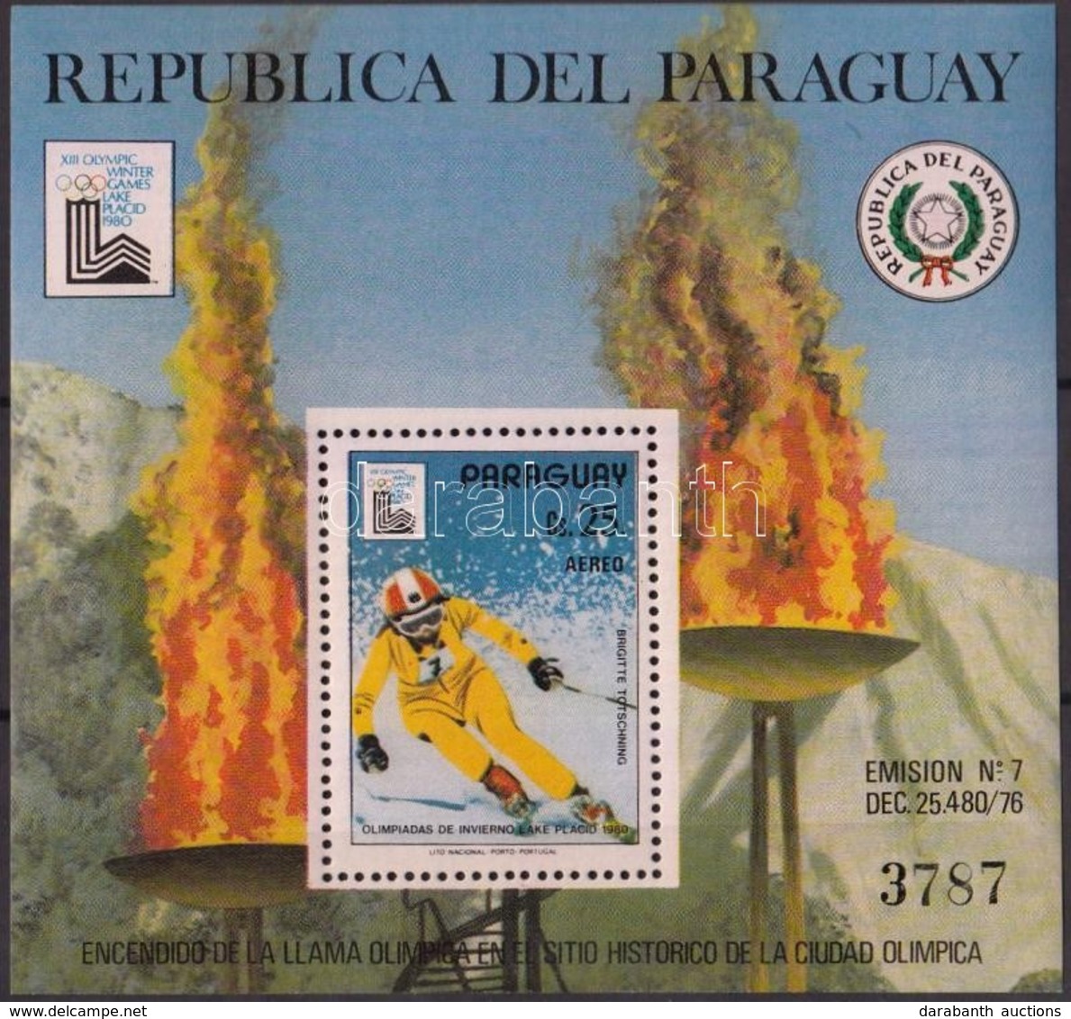 ** 1979 Téli Olimpia, Lake Placid (I) Blokk Mi 333 - Otros & Sin Clasificación