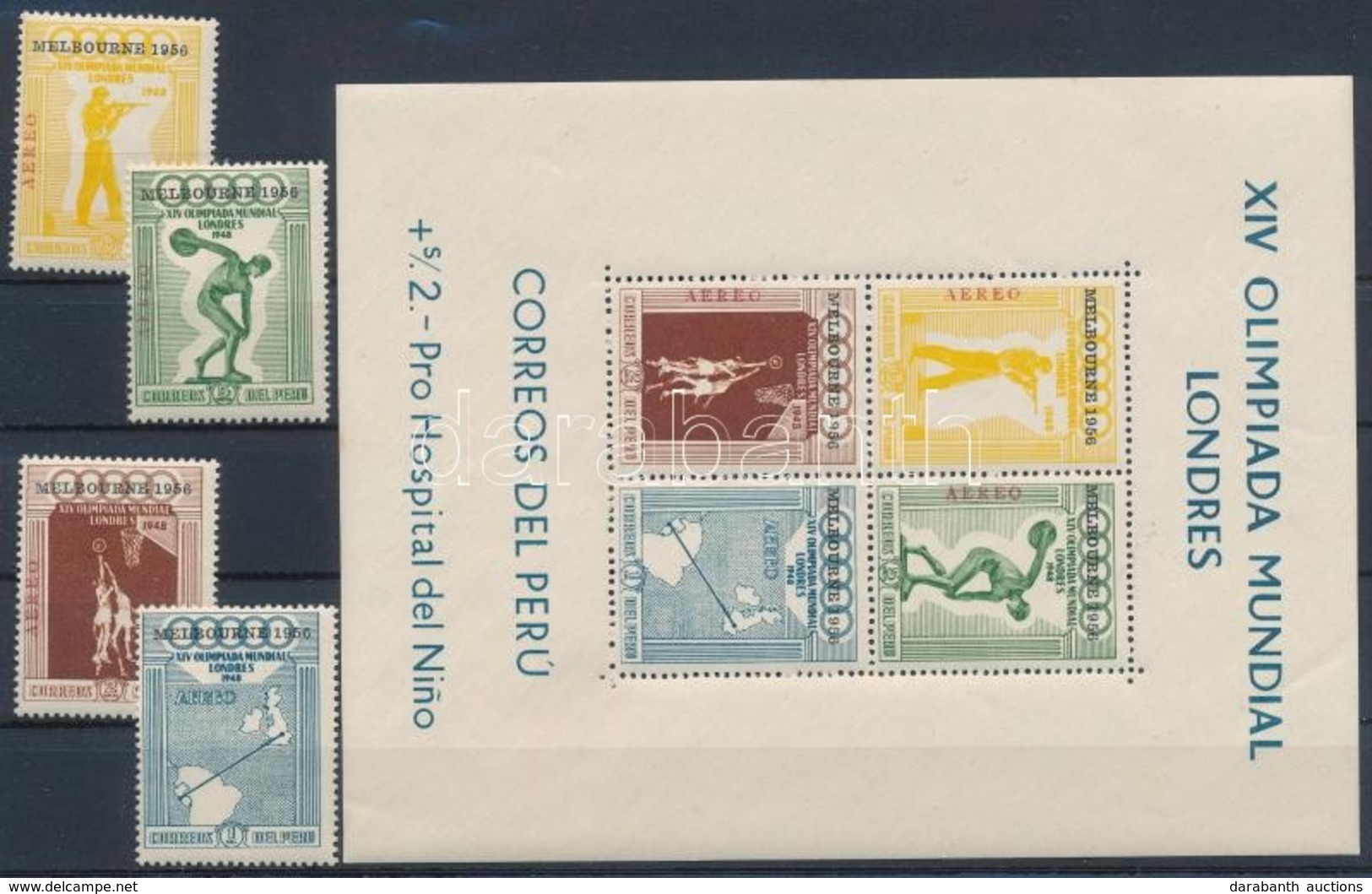 ** 1957 Nyári Olimpia, Melbourne Sor Mi 547-550 + Blokk 2 - Other & Unclassified