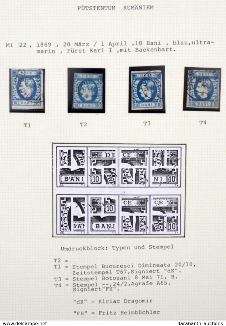 O 1869 Mi 22 Típusrekonstrukció, 4 Különféle Típusú Bélyeg - Other & Unclassified