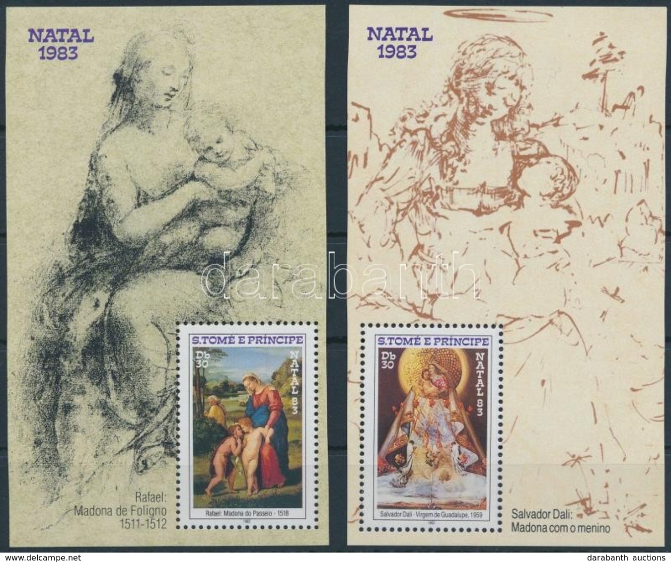 ** 1983 Karácsonyi Festmények Blokksor,
Christmas Paintings Block Set
Mi 135-136 - Andere & Zonder Classificatie