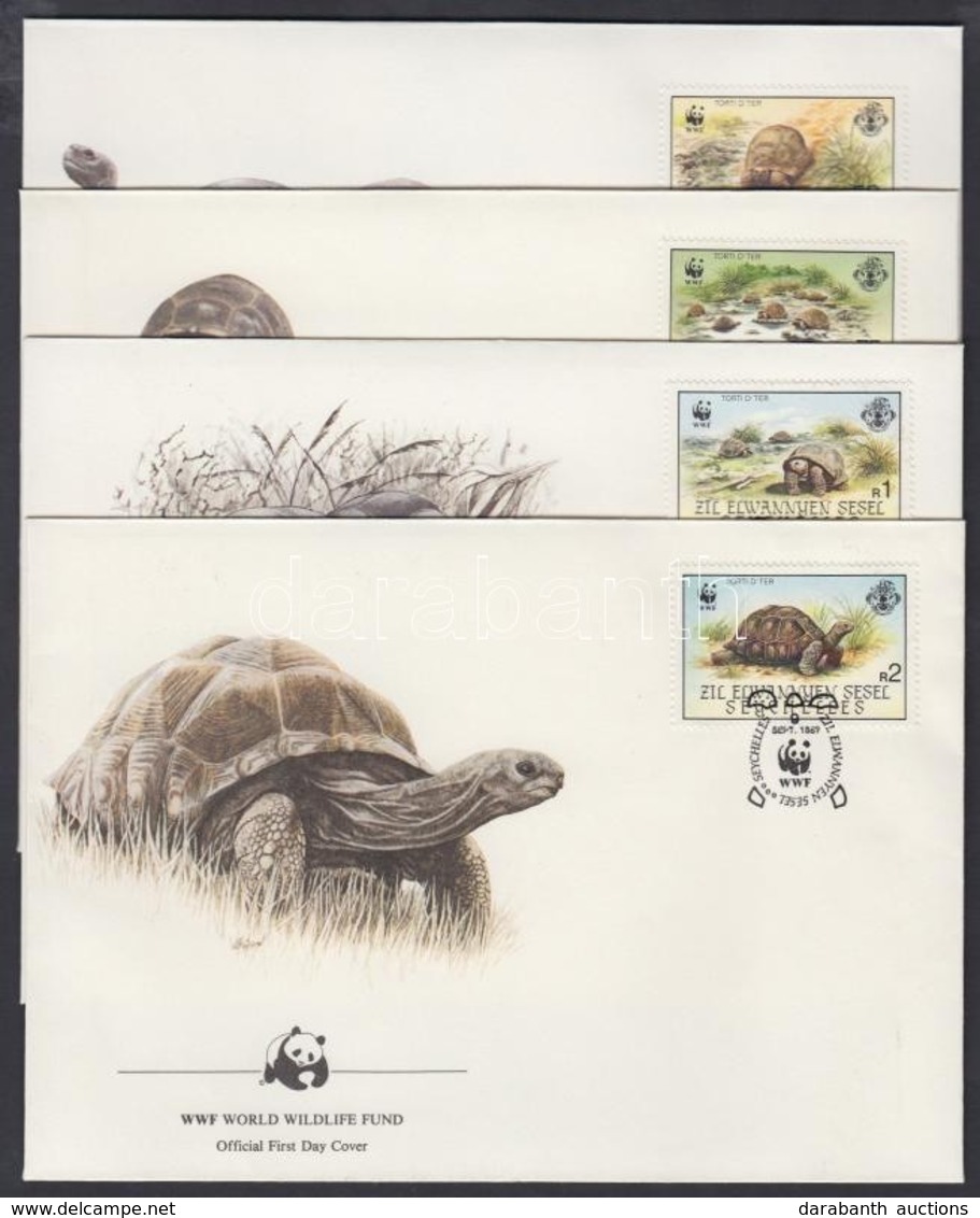 1987 WWF: Teknősök Sor 4 Db FDC-n Mi 137-140 - Andere & Zonder Classificatie