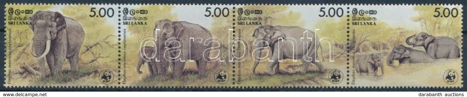** 1986 WWF: Elefánt Sor Négyescsíkban Mi 753-756 - Andere & Zonder Classificatie