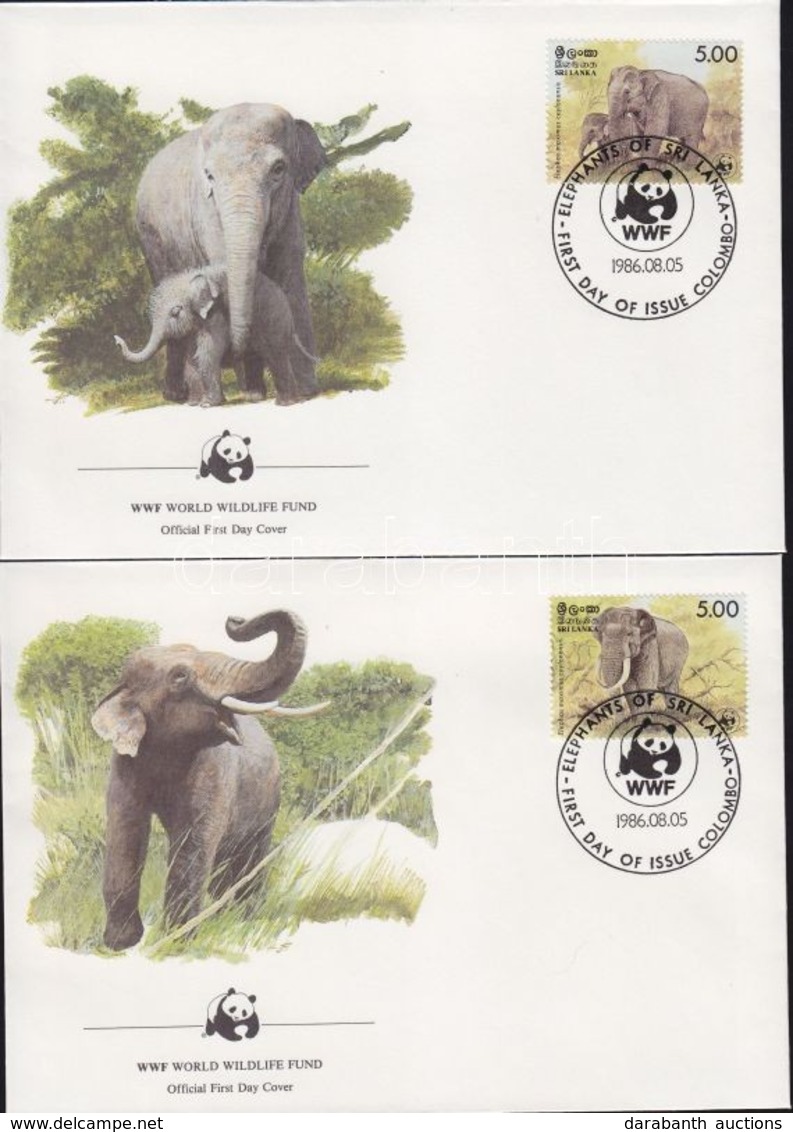 1986 WWF Ceyloni Elefánt Sor Mi 753-756 4 FDC-n - Andere & Zonder Classificatie