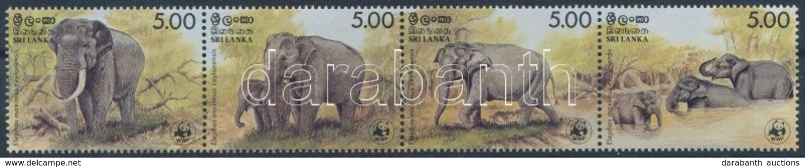 ** 1986 WWF Ceylon-i Elefántok Négyescsík Mi 753-756 - Sonstige & Ohne Zuordnung