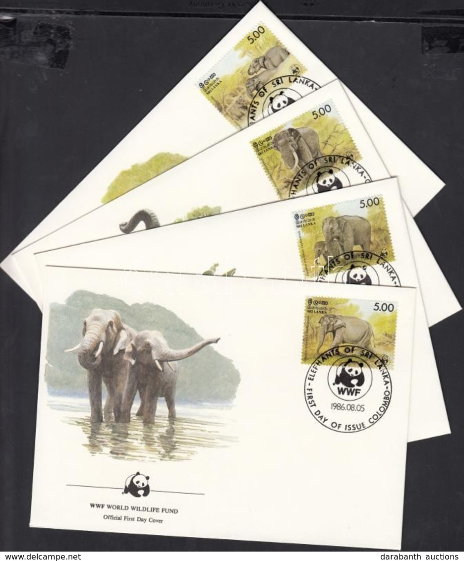 1986 WWF Elefántok Sor Mi 753-756 4 FDC - Autres & Non Classés