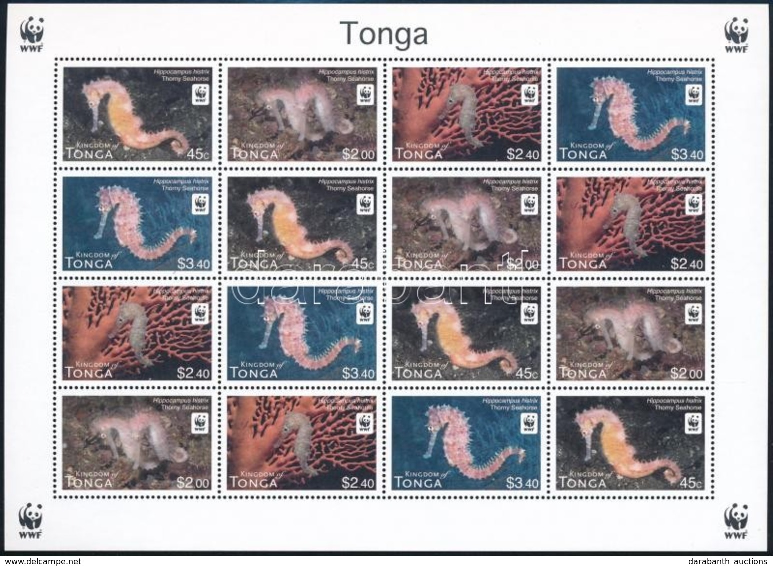 ** 2012 WWF Csikóhalak 4 Sort Tartalmazó Kisív Mi 1768 - 1771 - Andere & Zonder Classificatie