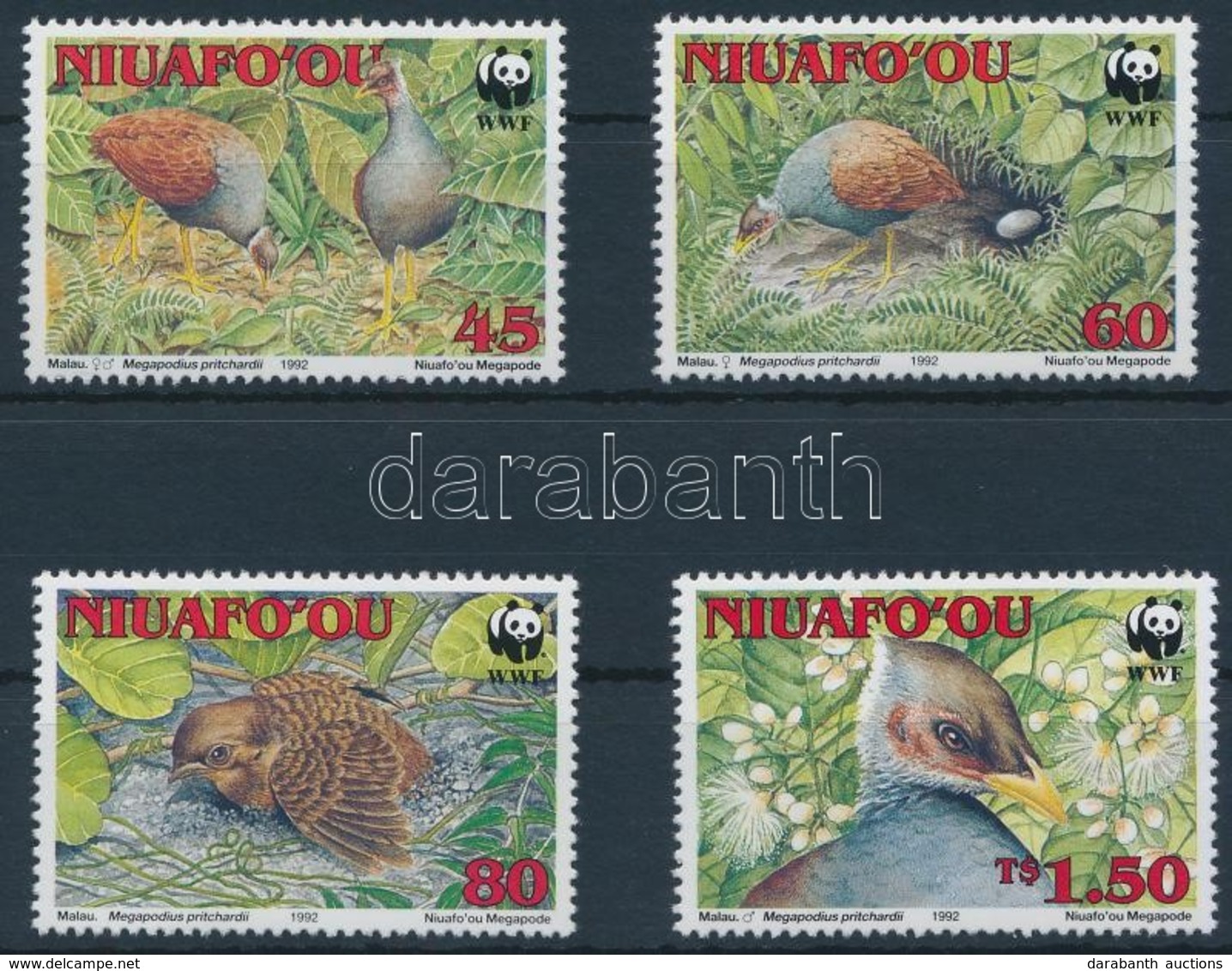 ** 1992 WWF Tongai ásótyúk Sor,
WWF Tongan Megapode Set
Mi 233-236 - Andere & Zonder Classificatie