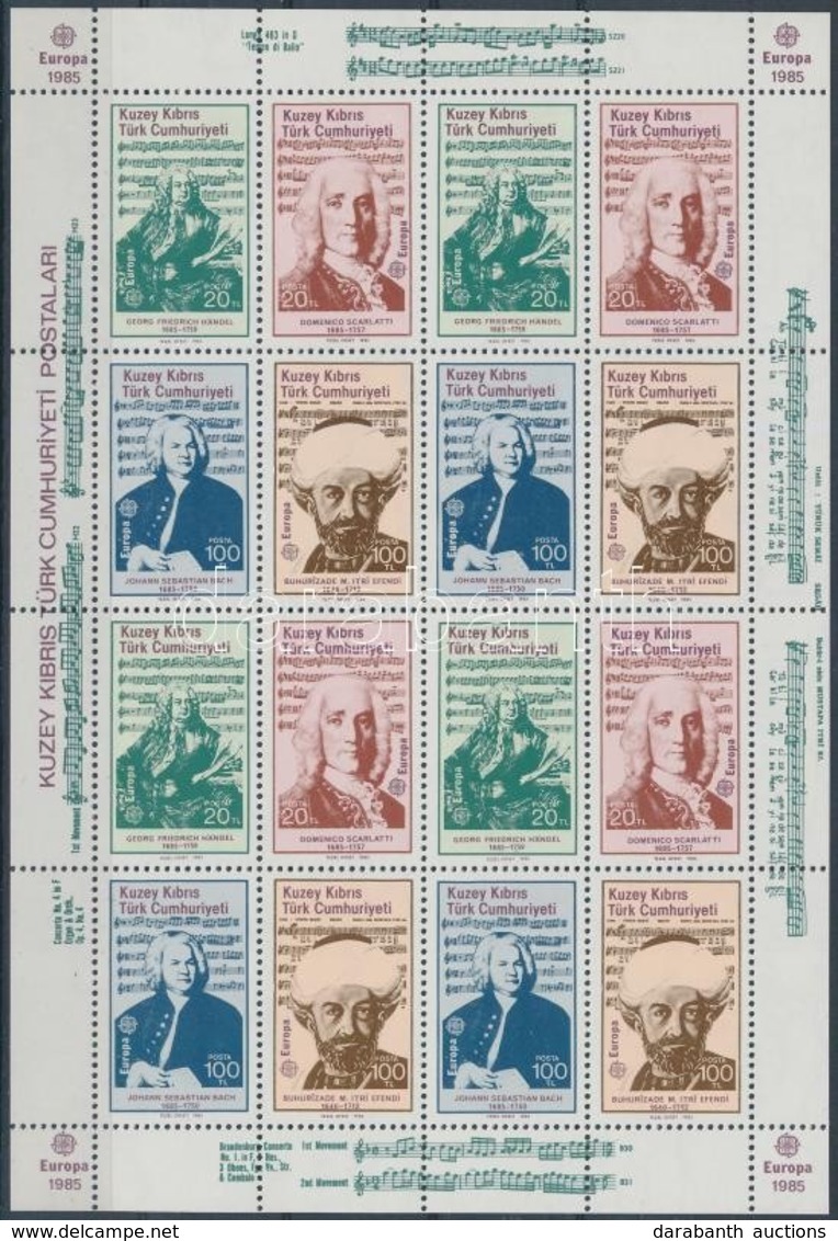 ** 1985 Europa CEPT: Zene éve Kisív,
Europa CEPT: Year Of Music Minisheet
Mi 166-169 - Other & Unclassified