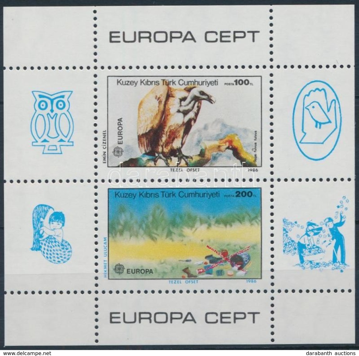 ** 1986 Europa CEPT: Természet- és Környezetvédelem Blokk,
Europa CEPT: Nature And Environmental Protection Block
Mi 5 - Andere & Zonder Classificatie